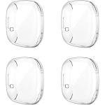 navor 4 Pack Screen Protector Case Compatible with Fitbit Sense/Versa 3, Full Front Coverage Soft TPU Protective Screen Cover Case