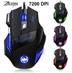 WINGOMART T6 Game Gaming Mouse Mice by ZELOTES Professional LED Optical 7200 DPI 7 Button USB Wired for gamer Adjustable DPI