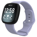 StrapsCo Silicone Rubber Infinity Watch Band Strap for Fitbit Versa 3 - Medium-Long - Pale Blue