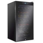 Ivation 28 Bottle Compressor Wine Cooler Refrigerator w/Lock | Large Freestanding Wine Cellar For Red, White, Champagne or Sparkling Wine | 41f-64f Digital Temperature Control Frid