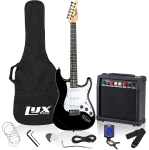LyxPro Electric Guitar 39" inch Complete Beginner Starter kit Full Size with 20w Amp, Package Includes All Accessories, Digital Tuner, Strings, Picks, Tremolo Bar, Shoulder Strap, and Case Bag - Black