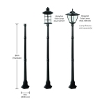 Classy Caps Black Aluminum Lamp Post Base LPB59