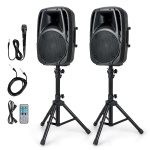 Gymax 1600W Portable 2-Way Powered Speaker System w/ Microphone