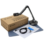 JOYUSING Document Camera - 8MP Autofocus 100x Digital Zoom Flexible Arm - Visual Presenter with Built in Microphone - Online Teaching, Office use - Scanning up to A3 | V500S