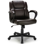 Costway chaise de bureau en cuir de la haute direction réglable Bureau d'ordinateur avec accoudoir