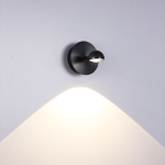 Tubicen Rotatable Wall Sconce Light, 8W Integrated LED Dimmable Wall Lamp, Angel Adjustable Modern Indoor Sconce Wall Lighting Fixture, Powerful Lighting, Metal Black Wall Sconces