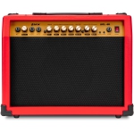 LyxPro 40 Watt Guitar Amplifier Built In Speaker Active Passive, Headphone And Microphone,Aux Input Includes Gain Bass Middle Treble Delay Time Repeat Volume And Grind, Red