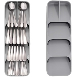 ISTAR Plateau d'organisateur de tiroirs de cuisine pour les couverts Argenterie Original Tiroir de pourriel Organisateur-Couteau de granite et boîte de rangement de fourche Organisateur de cuisine (Grey)