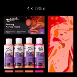 Fluid Acrylic Pouring Paint, 4 oz/Tube, Set of 4 Colors - Coral Series