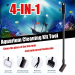 ISTAR 4 in 1 Aquarium Fish Tank Cleaning Tools Functional Long Handle Clean Brush for Fish Tank Cleaning