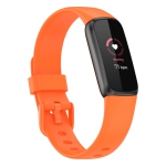 StrapsCo Single Solid Colour Silicone Rubber Watch Band Strap for Fitbit Luxe - Short-Medium - Orange