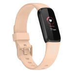 StrapsCo Single Solid Colour Silicone Rubber Watch Band Strap for Fitbit Luxe - Medium-Long - Beige