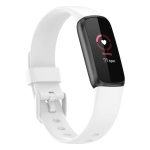 StrapsCo Single Solid Colour Silicone Rubber Watch Band Strap for Fitbit Luxe - Medium-Long - White