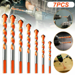 ISTAR 7PCS Masonry Drill Bit Set Tools for Glass Wood Tungsten, Multipurpose, Multi-Material Drill Bit for Tile, Brick, Wall, Cement, Concrete, Glass, Plastic, Cinderblock