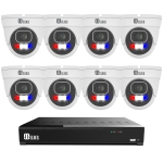 Aîné AI Système de caméra de sécurité motorisé 12MP NVR 8Ch PoE, 8-Camera 4K Extérieur double-léger 4TB, Capteur Sony & NDAA, Vision nocturne à longue portée, surveillance couleur complète NocVU Series