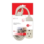 Elink EL-883 3 Barre d'alimentation de sortie d'extension intérieure 7Ft blanc