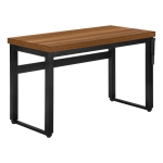 Computer Desk Standing Adjustable 48"L Work Laptop Metal Walnut