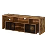 Lexington 60-inch TV Stand with Storage Cabinets and Shelves in Nutmeg Wood