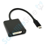 SatelliteSale USB Type C to DVI Adapter Male to Female Converter 2K/60Hz PVC Black