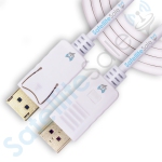 SatelliteSale DisplayPort DP Cable Male to Male 4K/30Hz 8.64Gbps Universal Wire PVC White Cord