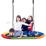 Topbuy 60" Flying Saucer Tree Swing Set Outdoor Oval Swing Adjustable Hanging Ropes for Kids Colorful/Blue/Green/Purple