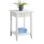 Pemberly Row End Table in White Wood Finish
