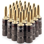 Banana Plugs 12 Pairs / 24 pcs, Closed Screw 24K Gold Plated Banana Speaker Plug Connectors for Speaker Wire,