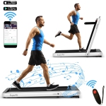 Tapis de Course Pliable 4.75HP 2 en 1 avec Contrôle APP à Distance - Blanc