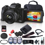 Canon EOS M50 Mark II Mirrorless Camera w 15-45mm Lens Bundle (International Version)