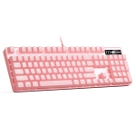 Pink Gaming Keyboard USB Wired Keyboard,MageGee New Mechanical Storm Adjustable Backlight Keyboard Splash-Proof Ideal for PC