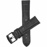 Bandini Mens Leather Alligator Pattern Smart Watch Band Strap For Mobvoi Ticwatch E2, S2, Pro, Pro 3 - 22mm, Grey / Black Buckle