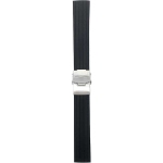 Bandini Black Rubber Silicone Deployment Smart Watch Band Strap For Michael Kors Bradshaw - 22mm, Black