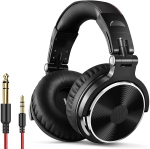 Dolaer Adapter-Free Closed Back Over Ear DJ Stereo Monitor Headphones, Professional Studio Monitor & Mixing, Telescopic Arms with Scale, Newest 50mm Neodymium Drivers - Black