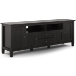 Simpli Home Warm Shaker Wood 72" Transitional TV Media Stand in Hickory Brown For TVs up to 80"