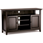 Simpli Home Amherst Transitional Solid Wood 54" TV Stand in Hickory Brown