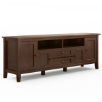 Simpli Home Bois de Shaker chaud 72" Transitionnel TV Support médias en Russet Brown Pour les TV jusqu'à 80"
