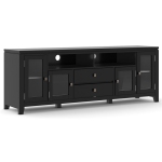 Simpli Home Cosmopolitan 72" Bois massif TV Support des médias en noir
