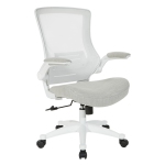 Chaise de gestionnaire de dos d'écran blanc en tissu gris de pierre de lin