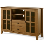 Simpli Home Artisan Bois 53" Transitionnel TV Media Stand in Honey Brown Pour les téléviseurs jusqu'à 60"