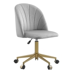Linon Alyssa Metal Office Desk Chair in Light Gray