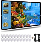 Screen 100 inch 16:9 HD Foldable Anti-Crease Portable Projection Movies Screen for Home Theater Outdoor Indoor Support Double Sided Projection