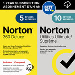 Norton 360 Deluxe with Norton Utilities Ultimate (PC/Mac) - 5 Devices - 1 Year - Digital Download