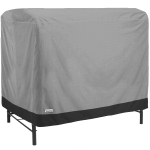 North East Harbor Outdoor 2-Seater Patio Canopy Swing Cover - 78"L x 60"W x 56"H - Breathable Material, Sunray Protected, and Weather Resistant Storage Cover, Gray with Black Hem