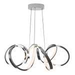 Swirl Ribbon Modern Pendant Light Fixture, Chrome