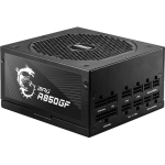 MSI MPG A850GF Alimentation électrique, EU Branche, 850W, 80 Plus Certifié or, PSU ATX Entièrement modulaire, 3 x 6+2 broches GPU Support, Condensateurs japonais 105°C, Câbles noirs plats, 10 Garantie de l'année