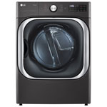 LG 9 Cu. Ft. Large Capacity Stackable Electric Dryer with AI Sensor Dry, TurboSteam, Energy Star & ThinQ (DLEX8900B) - Black Steel