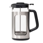 Oxo 8 Cups Non-Slip Grip Glass Stainless Steel Chorme Black Coffee Maker (11294500)