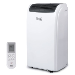Noir+Découpe 3-in-1 portatif Air Conditionneur - 14000 BTU (700 Couverture) - Kit de fenêtre, télécommande - blanc