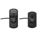 Schlage Electronic Keypad Lever Door Handle Lock - Matte Black