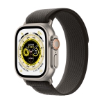 Apple montre Ultra [GPS + Cellules 49mm] Smart Watch avec boîtier en titane robuste & Boucle de sentier noir/gris M/L.